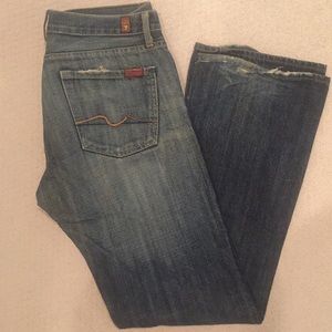 7 For All Mankind Relaxed Distressed Dark Wash